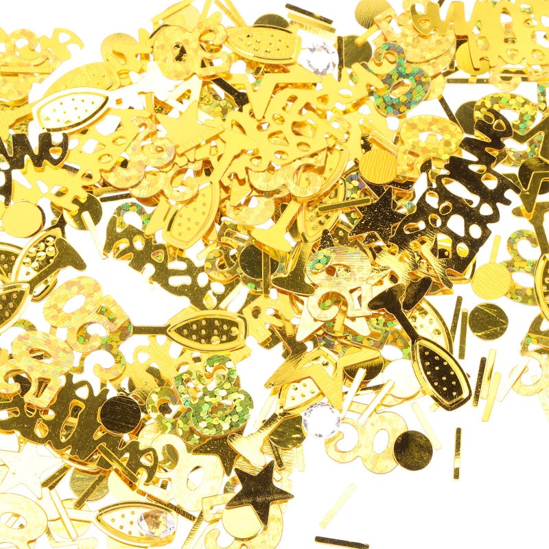 Gold Holographic Anniversary Confetti 3pcs Wedding Party Table Decorations - Image 2