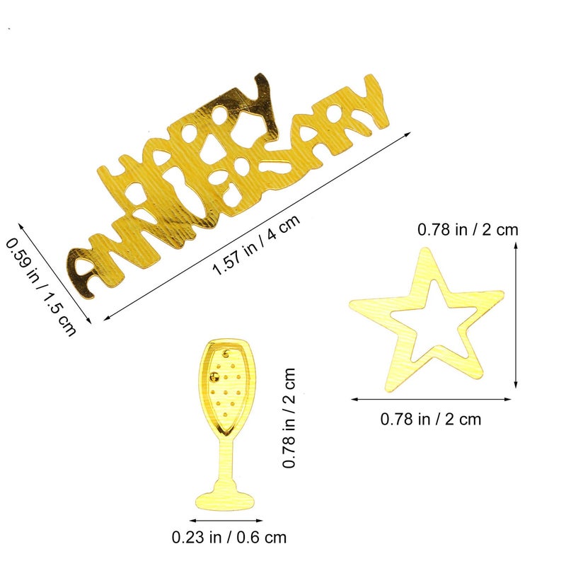 Gold Holographic Anniversary Confetti 3pcs Wedding Party Table Decorations - Image 3