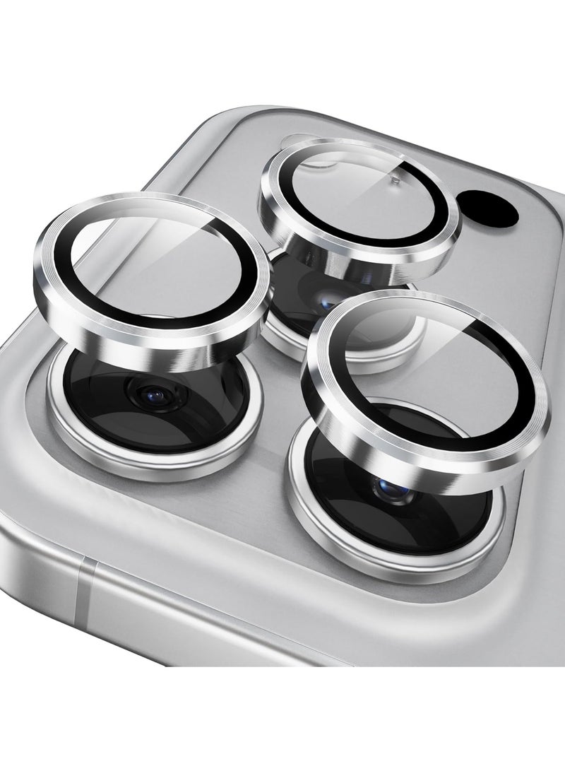 واقي عدسة الكاميرا لموبايل ايفون 17 برو / ايفون 17 برو ماكس، غطاء حماية للكاميرا من الزجاج المقوى بدرجة صلابة 9، حلقة معدنية فردية لموبايل ايفون 17 برو ماكس / ايفون 17 برو - Image 1