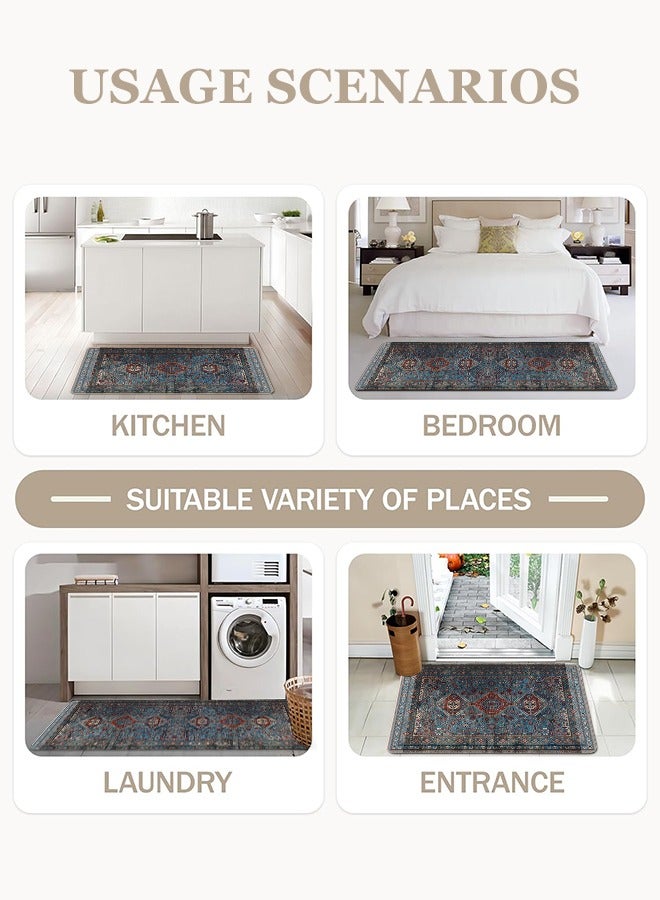 2 PCS Kitchen Floor Mats Rugs Set, Cushion Floor Carpet, Waterproof, Oil Resistant and Anti-Fatigue PU Standing Mat for Kitchen, Floor, Office, Sink, Laundry 45*75CM+45*120CM - Image 4