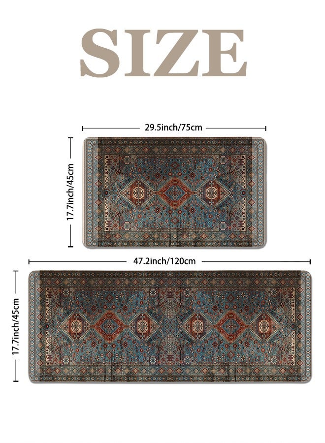 2 PCS Kitchen Floor Mats Rugs Set, Cushion Floor Carpet, Waterproof, Oil Resistant and Anti-Fatigue PU Standing Mat for Kitchen, Floor, Office, Sink, Laundry 45*75CM+45*120CM - Image 5