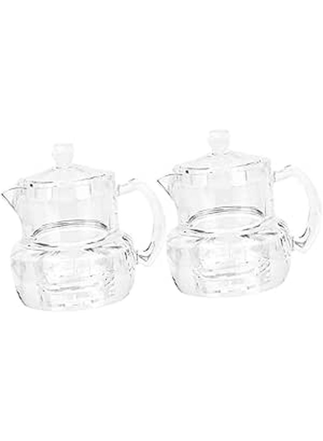 2pcs Acrylic Honey Pot and Syrup Dispenser with Lid 500ml Kitchen Jar Container - Image 1