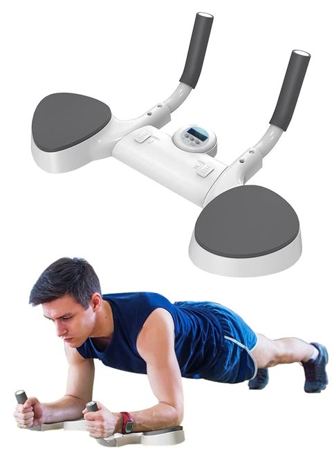 Plank Trainer, Plank Exerciser Support Device with Timer for Abdominal and Core Strength Training, Abs Workout, Multifunctional Balance Board Push Up Stand, Plank Board For Fit, Beautiful Body Shape