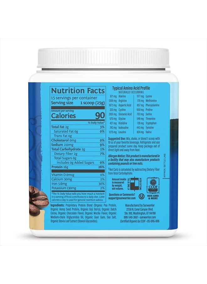 Sunwarrior Vegan Organic Protein Powder Plantbased Mocha 15 Servings  - Image 2