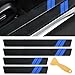 BDZMC Car Door Sill Protector Carbon Fiber Texture Threshold Sticker Car Door Edge Guard with Scraper FrontRear Car Door Sill Protector Strip Door Entry Guard Decoration Accessories Blue 5PCS - Image 2