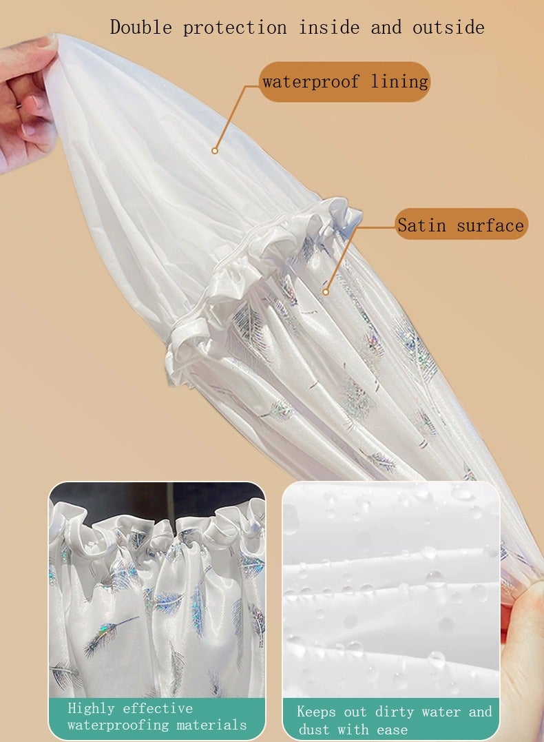 4Pcs Shower Cap, Double Waterproof Shower Head Cover,  Reusable, Kitchen Special Anti-Grease Hair Cover (White, Pink, Light Blue, Light Green)  - Image 4