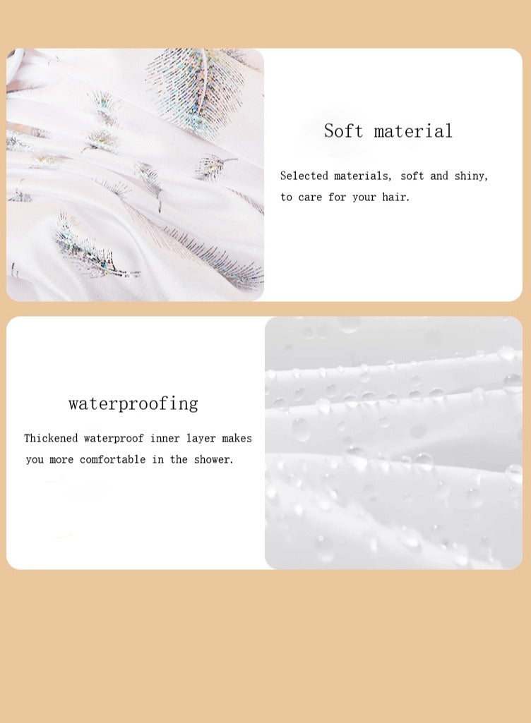 4Pcs Shower Cap, Double Waterproof Shower Head Cover,  Reusable, Kitchen Special Anti-Grease Hair Cover (White, Pink, Light Blue, Light Green)  - Image 3
