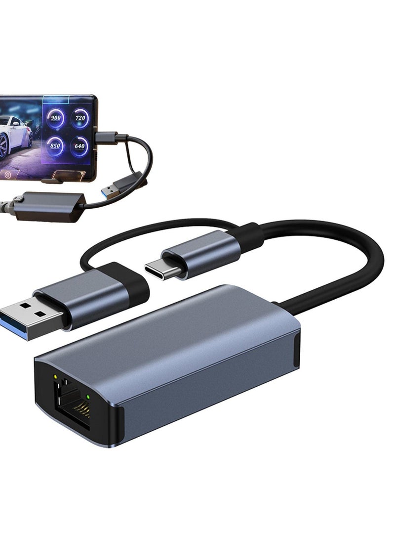 Excefore - USB C Ethernet Adapter, Fast USB to Ethernet, Type-C to RJ45 Adapter Work for MacWindows, Network Adapter USB Ethernet Adapter for Laptop Tablets and Computers - Image 1
