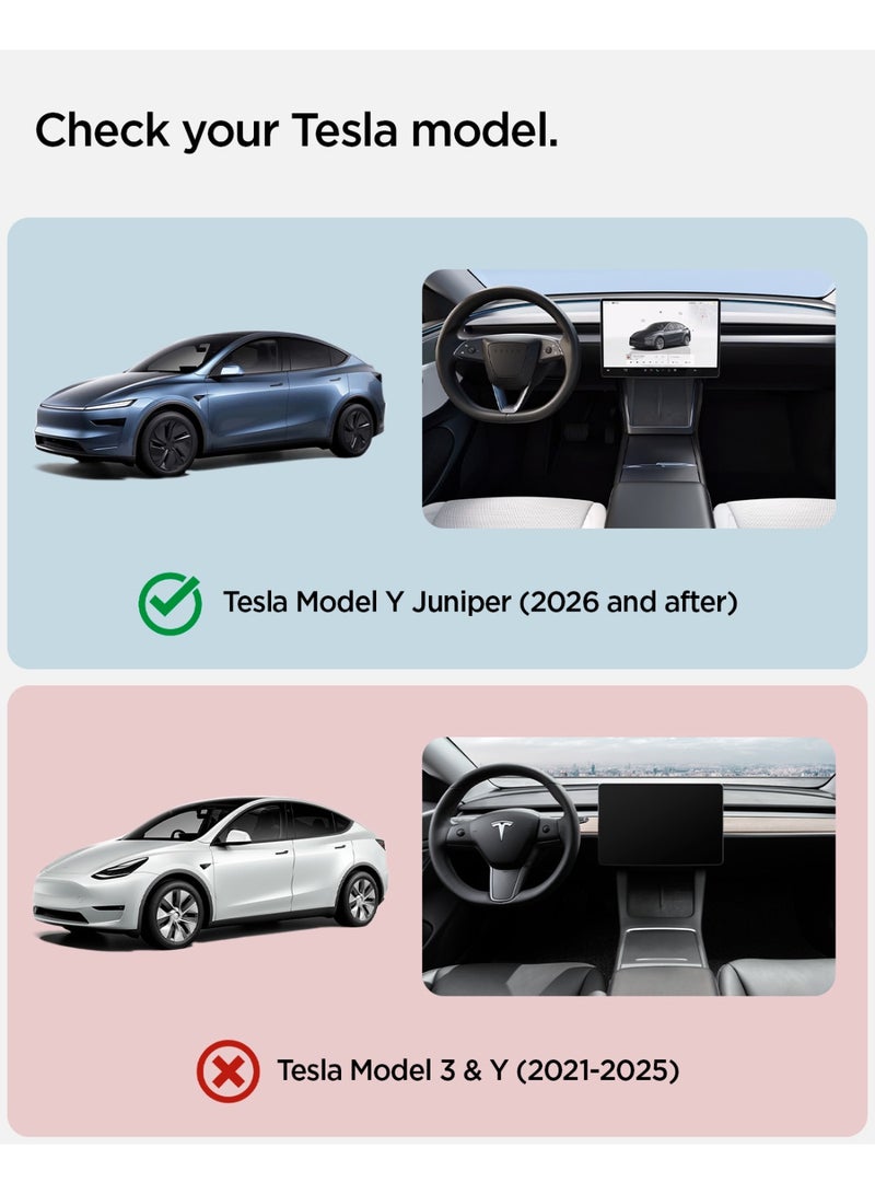 Spigen Tesla Model Y Juniper (2026/2025) Ultra-Thin Wireless Charging Pad [Unobstructed Charging] Protective Silicone Mat Cover Accessories - White - Image 2