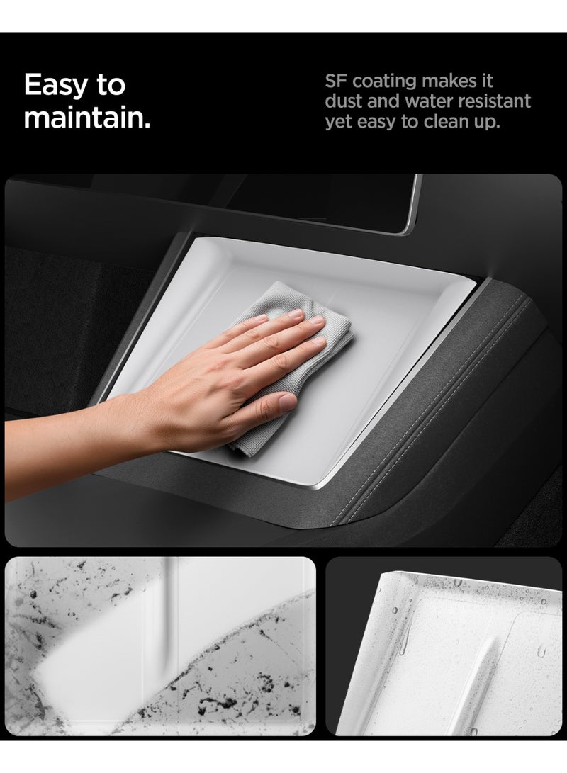 Spigen Tesla Model Y Juniper (2026/2025) Ultra-Thin Wireless Charging Pad [Unobstructed Charging] Protective Silicone Mat Cover Accessories - White - Image 5