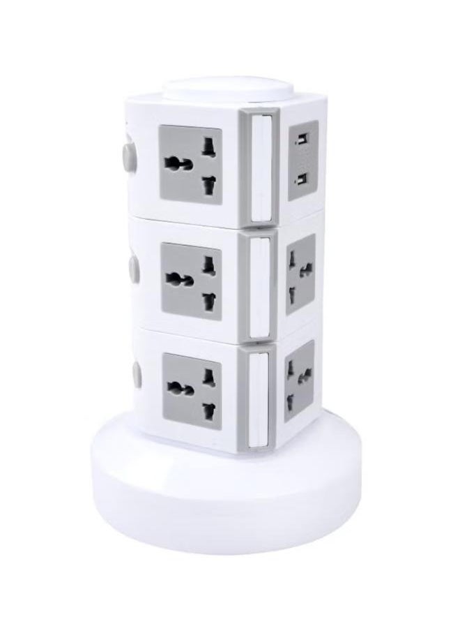 Generic 3 Layer Universal Vertical Multi Socket Tower Extension Outlet with USB Ports 2.5M Cord and UK-Plug Power Strip  - Image 1