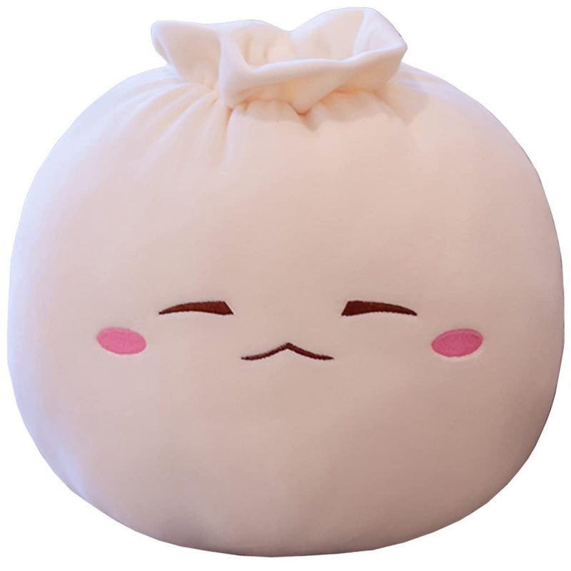 Yoholto Dumpling Plush Pillow with Cute Features Stuffed Bun Plush Funny Food Toy Gifts for Kids Adults98 122inFrown - Image 2