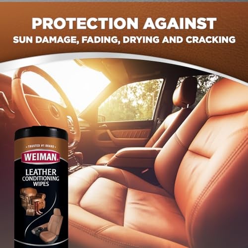 Weiman Leather Cleaner Wipes - Clean Condition UV Protection Help Prevent Cracking or Fading of Furniture, Car Interior, Couch, and Shoes, 2 Pack with Microfiber Cloth - Image 4