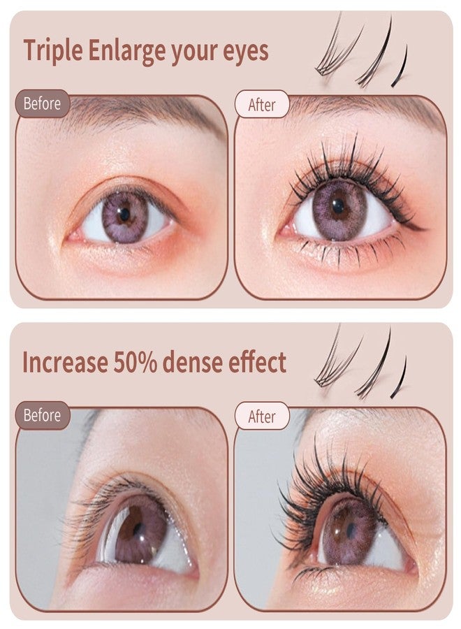 MSQ False Eyelashes Multipack Faux 3D Mink Lashes Natural Look Includes 6 Assorted Lengths Wisps 380pcs Lash Clusters Reusable Strip Lashes, Contact Lens Friendly, Easy to Apply - Image 2