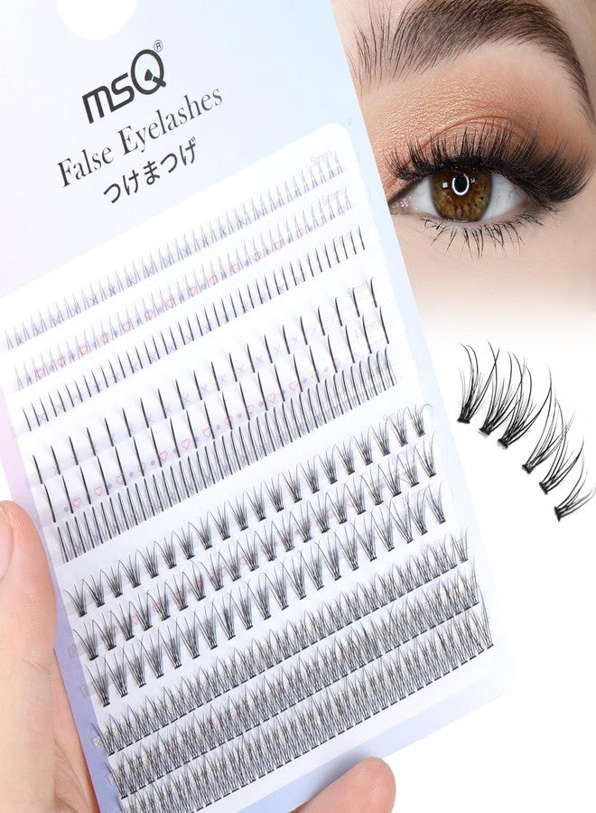MSQ False Eyelashes Multipack Faux 3D Mink Lashes Natural Look Includes 6 Assorted Lengths Wisps 380pcs Lash Clusters Reusable Strip Lashes, Contact Lens Friendly, Easy to Apply - Image 1