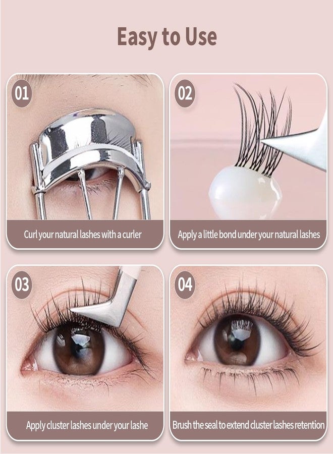 MSQ False Eyelashes Multipack Faux 3D Mink Lashes Natural Look Includes 6 Assorted Lengths Wisps 380pcs Lash Clusters Reusable Strip Lashes, Contact Lens Friendly, Easy to Apply - Image 4