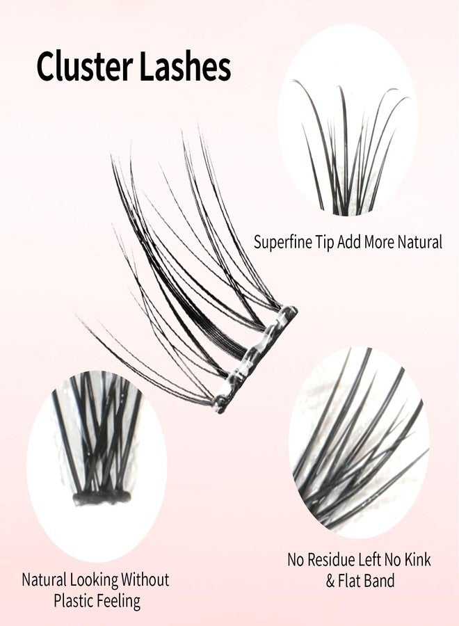 MSQ False Eyelashes Multipack Faux 3D Mink Lashes Natural Look Includes 6 Assorted Lengths Wisps 380pcs Lash Clusters Reusable Strip Lashes, Contact Lens Friendly, Easy to Apply - Image 5