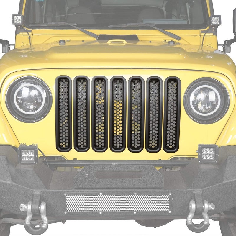AV u-Box Black ABS Plastic Grille Insert for Jeep Wrangler TJ & Unlimited (1997-2006) - Image 2