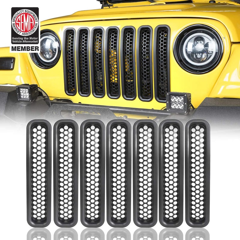 AV u-Box Black ABS Plastic Grille Insert for Jeep Wrangler TJ & Unlimited (1997-2006) - Image 1