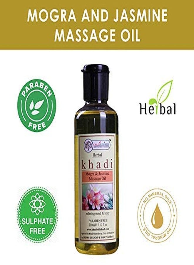 KHADI RISHIKESH Herbal Mogra Jasmine Body Massage Oil - Natural Relaxing & Moisturizing Ayurvedic Body Oil for Skin & Stress Relief - 210ML,For Women & Men - Image 3