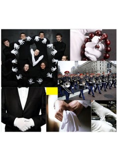 Generic 100% Cotton Gloves 12-Pair White Soft mittens Stretchy for Jewelry Inspection Work  - Image 2