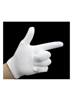 Generic 100% Cotton Gloves 12-Pair White Soft mittens Stretchy for Jewelry Inspection Work  - Image 4