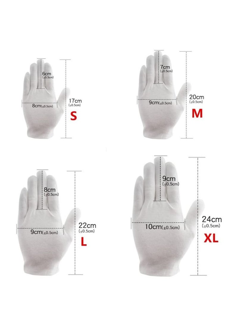 Generic 100% Cotton Gloves 12-Pair White Soft mittens Stretchy for Jewelry Inspection Work  - Image 3