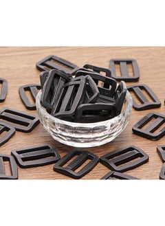 50Pcs Black Plastic Tri-Glide Slides Button Bulk Adjustable Webbing Triglides Slider Buckle For Belt Backpack And Bags (Black, 1 Inch)