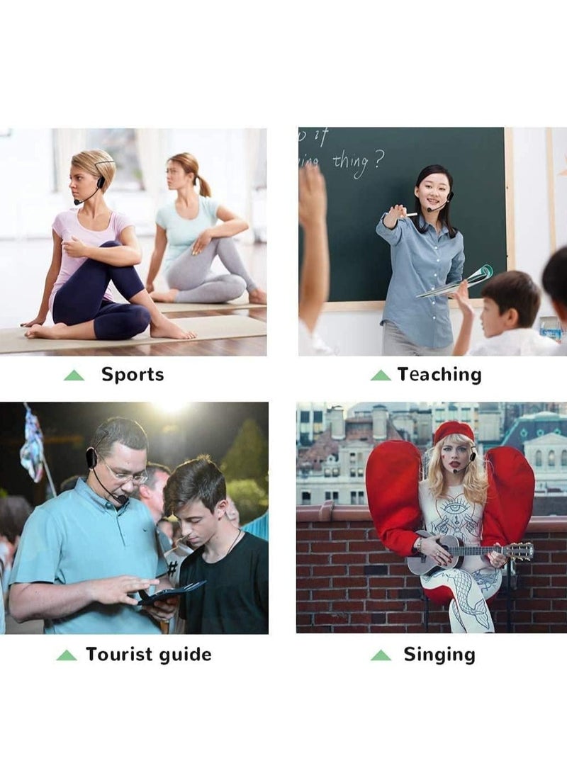 Wireless Microphone Headset, UHF Wireless Mic Headset and Handheld 2 in 1, 165 ft Range for Voice Amplifier, Stage Speakers Teacher Tour Guides Fitness Instructor - Image 4