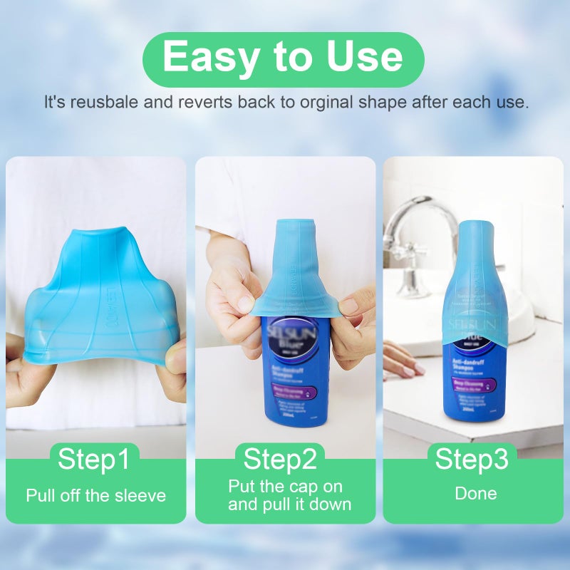 leevanoo 8 Pcs Silicone Bottle Covers for Travel, Leak-Proof Elastic Sleeves for Shampoo & Toiletries, Multi-Size Fit for Standard & Travel Size Bottles, Cruise & Airplane Essentials for Women & Men - Image 5