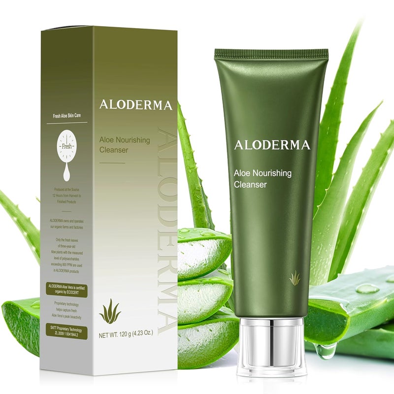 Aloderma Firming  Nourishing Facial Wash Made with Organic Aloe Vera  Moisturizing Face Wash for Dry Aging Skin Replenishing Aloe Vera Facial Cleanser for Women  Men  Hydrate Rejuvenate 42oz