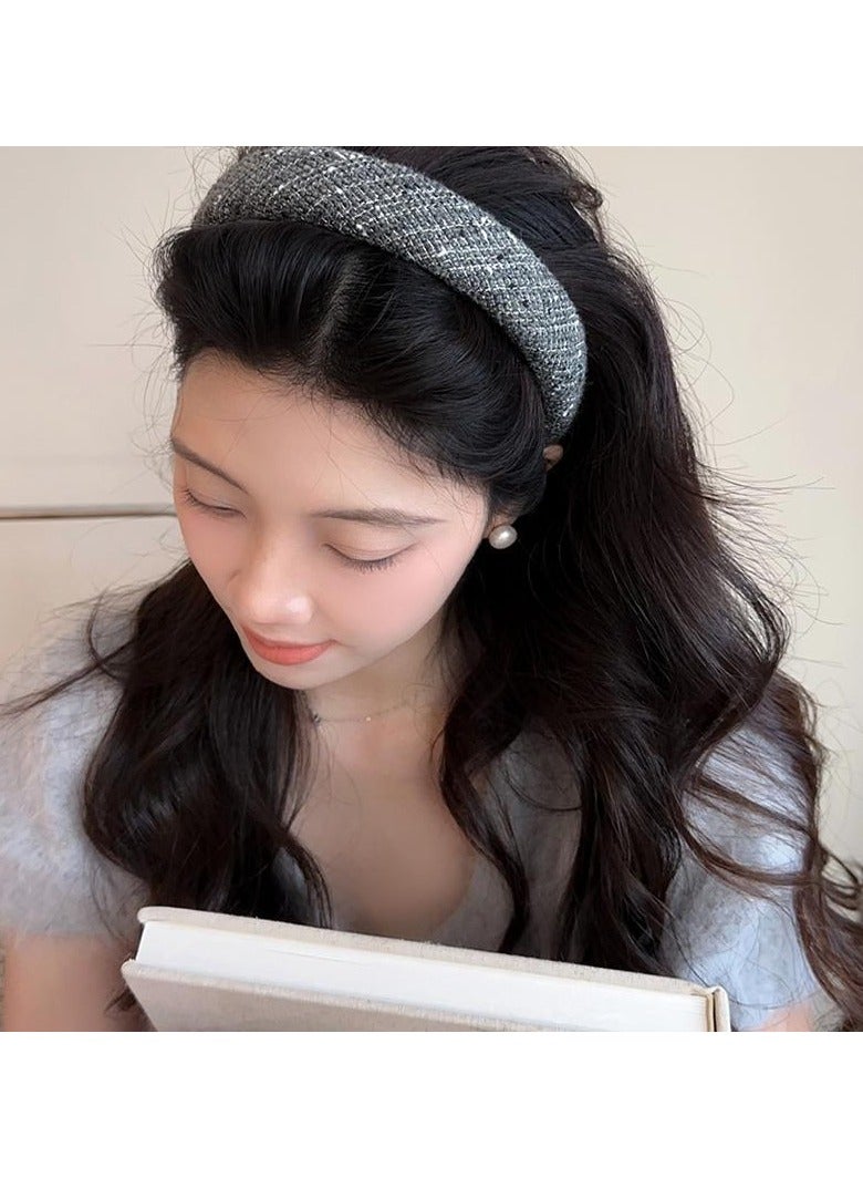 Goolsky 1pc Fabric Padded Hairband Wide & Thick Sponge Hair Hoop For Women Casual Hair Accessories For Girls (Neutral Color) - Image 1