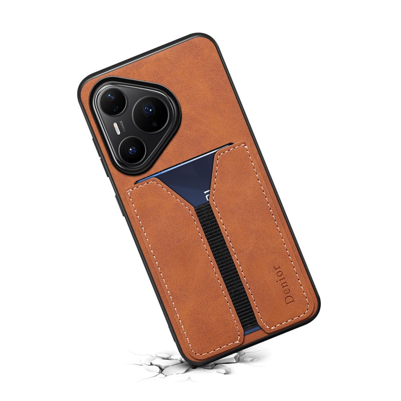 دينيور جراب هاتف خلفي مرن من البولي يوريثان لهاتف هواوي بيورا 80 برو 5G D07 Dv بفتحة بطاقة مرنة (بني) - Image 3