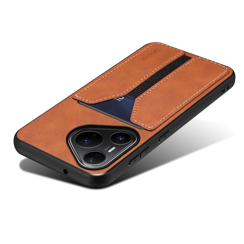 دينيور جراب هاتف خلفي مرن من البولي يوريثان لهاتف هواوي بيورا 80 برو 5G D07 Dv بفتحة بطاقة مرنة (بني) - Image 4