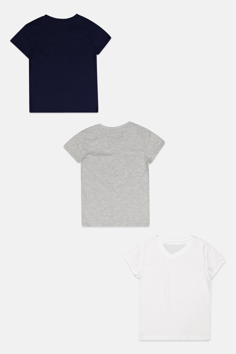 English Laundry Toddlers Boy 3 Pieces Plain Short Sleeves T-Shirt Set, Multicolor - Image 3