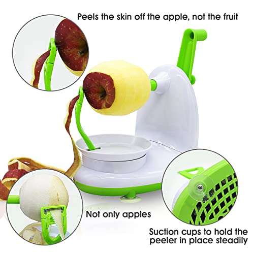 VSSOLO Upgraded Apple Peeler and Corer for Apple Pear Citrus Manual Rotating Kitchen Gadget Includes 2 Replacement Heads and 1 Splitter (whitish green) - Image 4