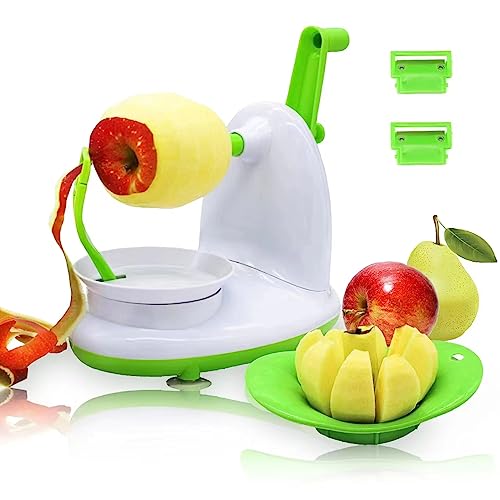 VSSOLO Upgraded Apple Peeler and Corer for Apple Pear Citrus Manual Rotating Kitchen Gadget Includes 2 Replacement Heads and 1 Splitter (whitish green) - Image 1