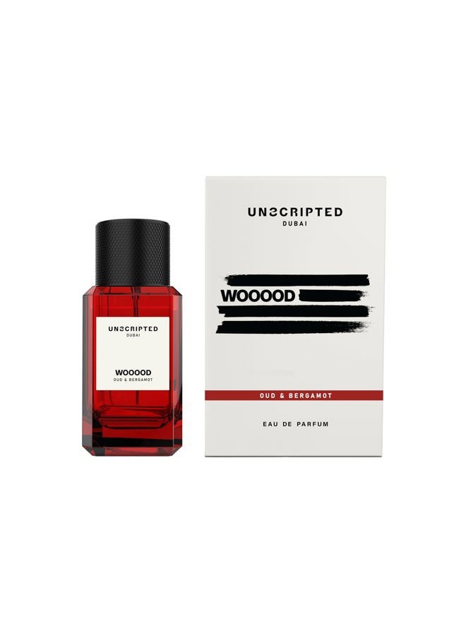Unscripted Dubai Wooood Eau de Parfum, Oud & Bergamot Luxury Fragrance, 50ml Glass Bottle, Long-lasting Unisex Scent with Saffron, Lavender, Musk Notes - Image 2
