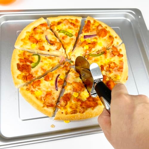 KLAQQED Pizza Peel 12 x 14inches, Pizza Paddle Pizza Spatula Shovel Pizza Cutter, Pizza Peel with Foldable Wood Handle, Aluminum Pizza Turner Peel Tools Making Accessories for Baking Pizza Bread - Image 3