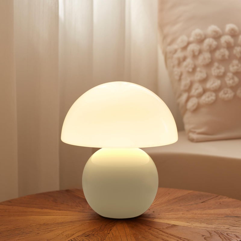 Dawnwake Mushroom Lamp Table Lamp for Bedroom,Desk Bedside Small Lamps for Living Room Night Stands,Mushroom Decor Cute Mini Modern Mid Century Lamps,Unique Aesthetic Home Living Room Decor(Cream) - Image 1