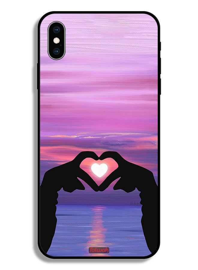 Tolwak Apple iPhone XS Max Protective Case Heart Moon - Image 2