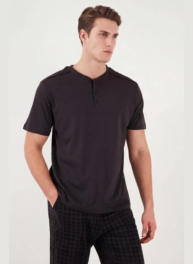 Buratti  Buratti Cotton Regular Fit Plaid Short-Sleeve Pajama Set for Men PAJAMA SET 6096860 for Men | Best Price UAE