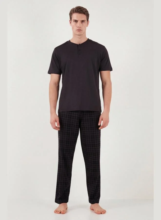 Buratti  Buratti Cotton Regular Fit Plaid Short-Sleeve Pajama Set for Men PAJAMA SET 6096860 for Men | Best Price UAE