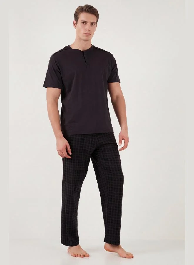 Buratti  Buratti Cotton Regular Fit Plaid Short-Sleeve Pajama Set for Men PAJAMA SET 6096860 for Men | Best Price UAE