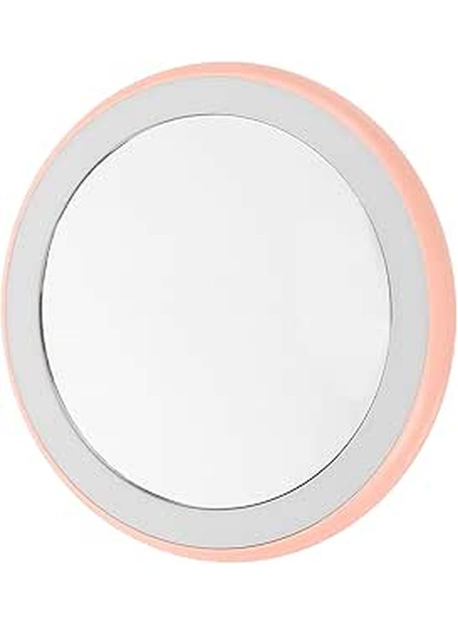Unomor USB Rechargeable Lighted Makeup Mirror Pink Compact Travel Handheld - Image 1