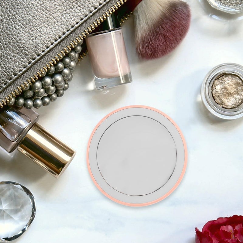 Unomor USB Rechargeable Lighted Makeup Mirror Pink Compact Travel Handheld - Image 5