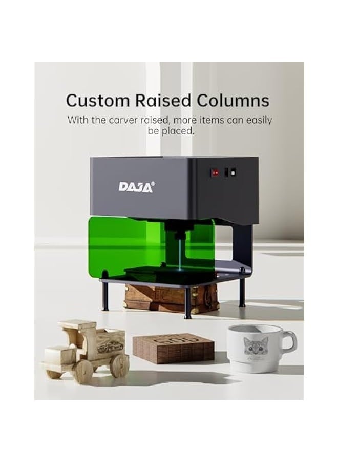 DAJA DJ6 Pro Laser Engraver with Higher Columns Portable Laser Engraving Machine Kits for DIY Supports Win/Mobile System/Offline Laser Cutter (Working area 3.15 * 3.15 inches) - Image 2