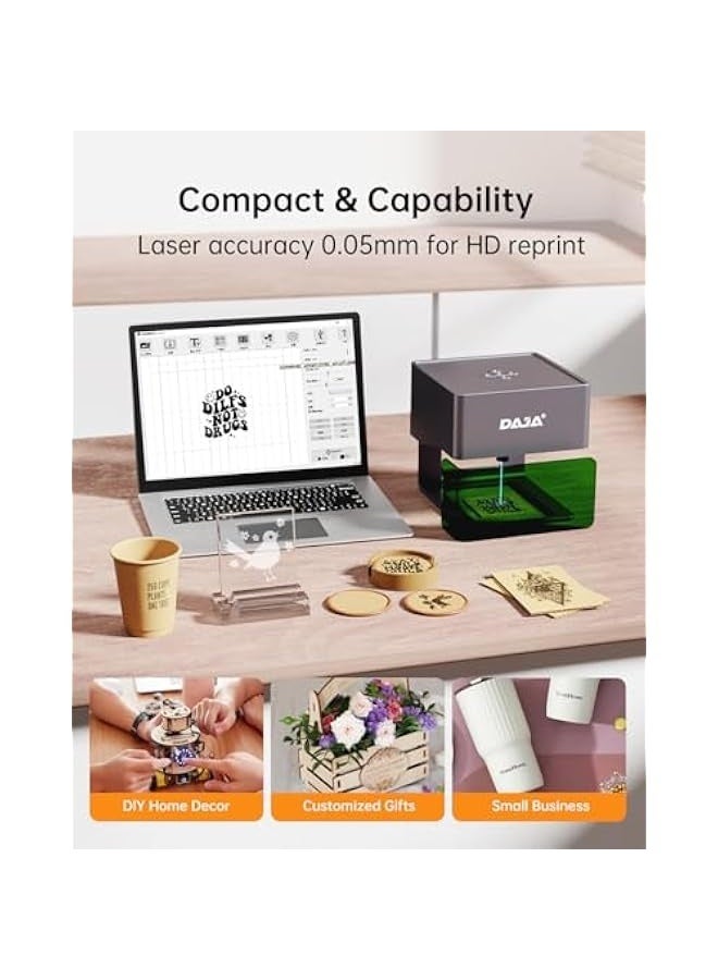 DAJA DJ6 Pro Laser Engraver with Higher Columns Portable Laser Engraving Machine Kits for DIY Supports Win/Mobile System/Offline Laser Cutter (Working area 3.15 * 3.15 inches) - Image 3