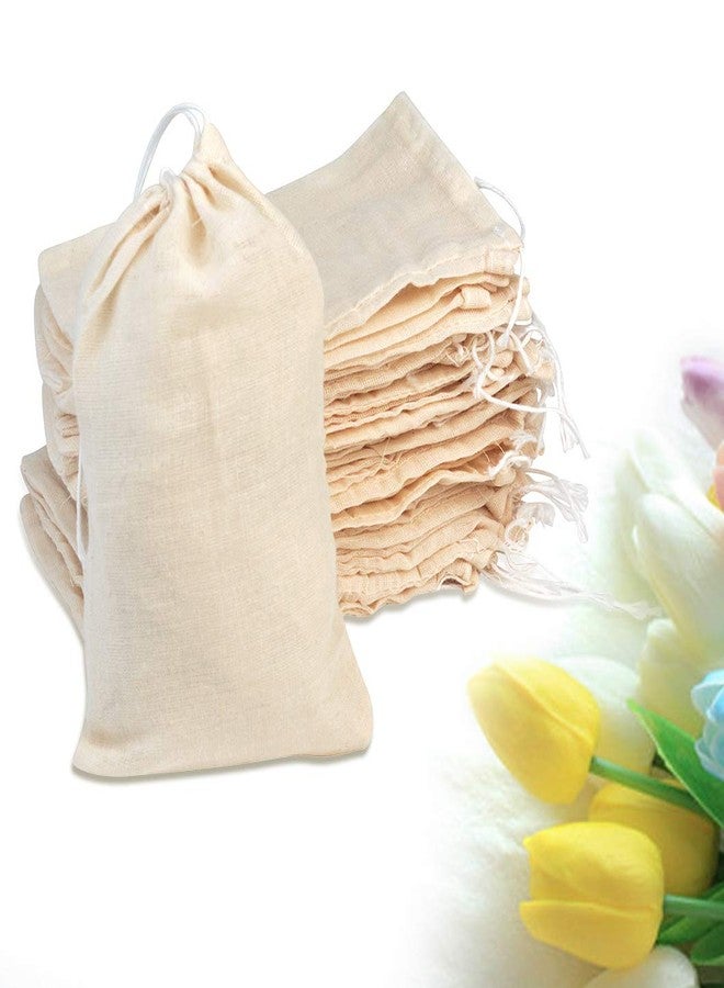 Tayfremn 100Pcs Cotton Drawstring Bags, Reusable Muslin Bag Natural Cotton Bags with Drawstring Produce Bags Bulk Gift Bag Jewelry Pouch for Party Wedding Home Storage(4 by 6 Inches) - Image 5