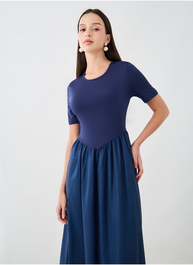Take Two Navy Printed Maxi Dress  - Image 3